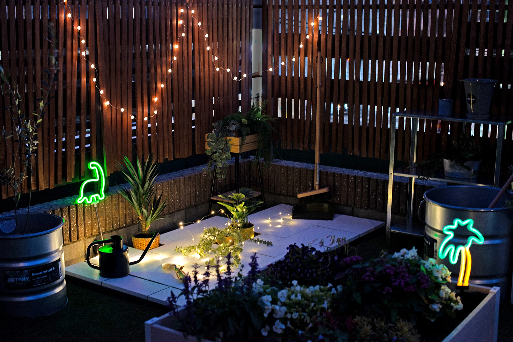 屋上ガーデン,ライトアップ,