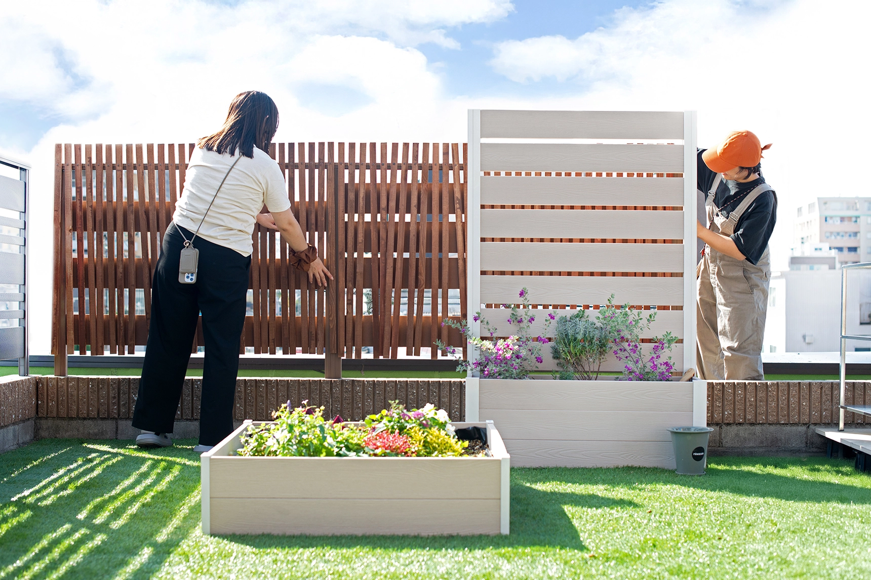 プランターフェンス,レイズドベッド,屋上ガーデン,DIY