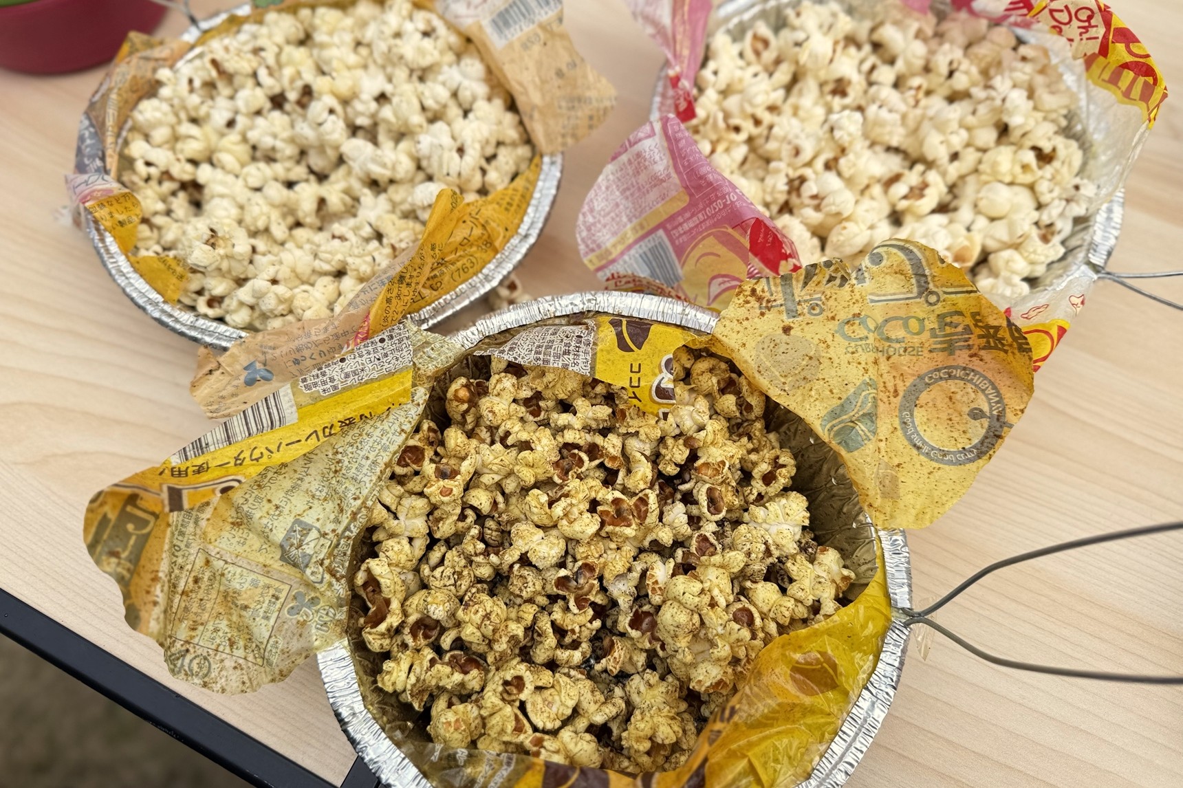 いろいろな味のポップコーン