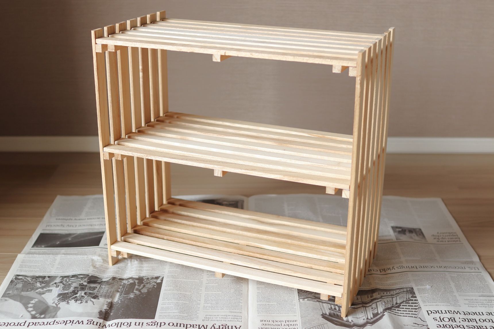 すのこ棚の完成