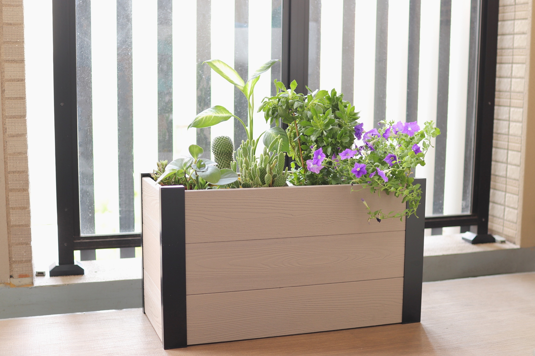 レイズドベッドの寄せ植え